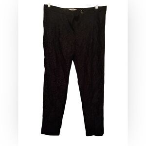 NWT MANGO BLACK FLORAL LACE TROUSERS SIZE US 10